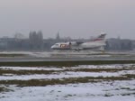 CSA ATR-42-320 OK-VFI beim Start in Berlin-Tegel am frhen Morgen des 08.01.2011