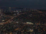 Abendstart mit einem A 330 der Lufthansa ber die Innenstadt von Miami, sowie Miami Beach und dem Ocean Drive. (26. Februar 2011)
