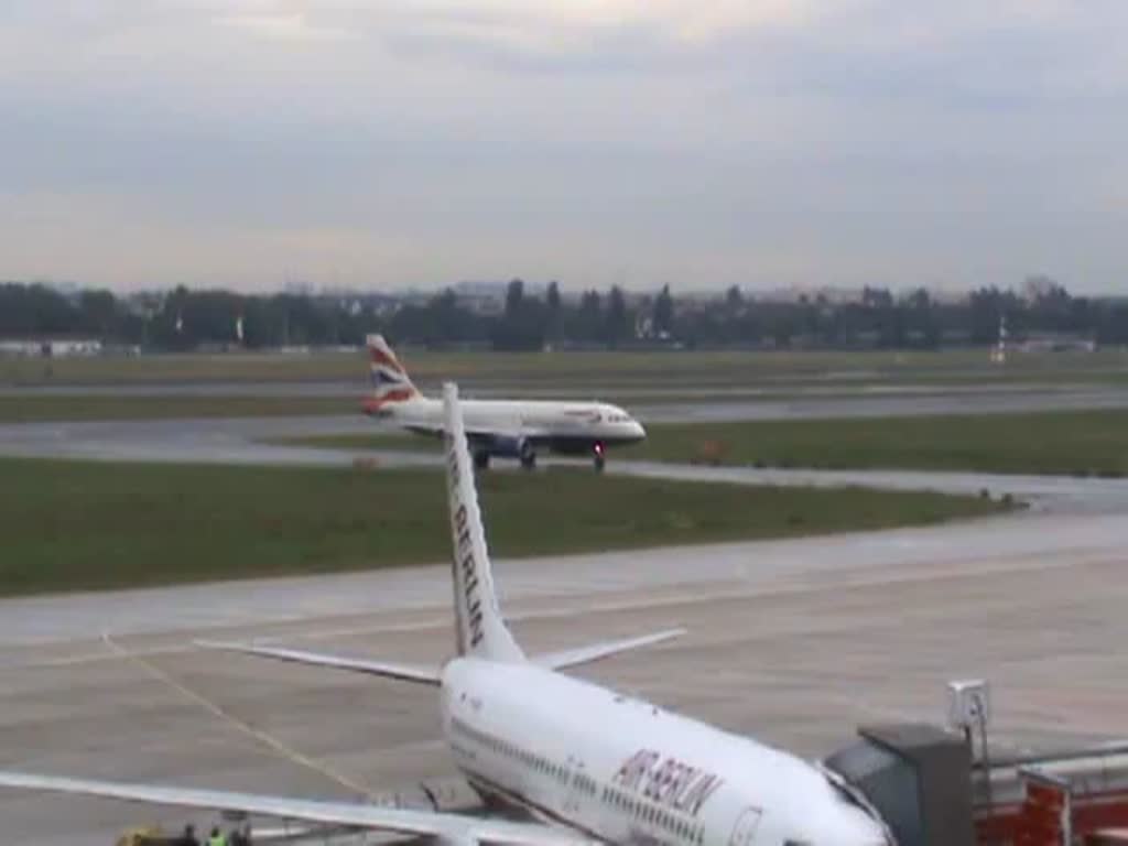 Ankunft des British Airways A 319-131 G-EUPU in Berlin-Tegel am 04.09.2010