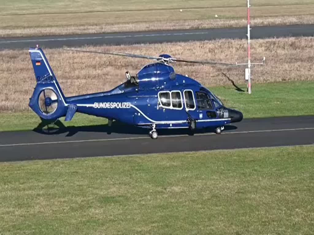 EC 155 B der Bundespolizei, D-HLTH rollt und startet in Bonn-Hangelar - 31.01.2022