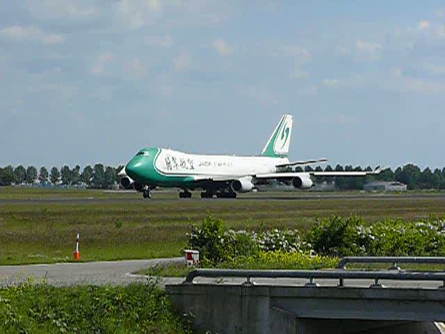 Jade Cargo Jumbo beim Start auf der Polderbahn in Amsterdam am 31.5.2009