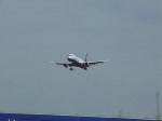 Ein Airbus A 321 der Lufthansa bei der Landung in Frankfurt am Main am 07.08.2008.