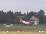 Air Berlin DHC-8-402Q D-ABQH beim Start in Berlin-Tegel am 27.09.2014