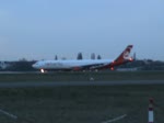 Air Berlin A 330-322 D-AERK beim Start in Berlin-Tegel am frhen Morgen des 02.04.2010