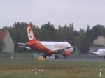 Air Berlin(Belair) A 319-112 HB-JOY beim Start in Berlin-Tegel am 27.09.2014