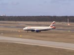 British Airways A 320-232 G-EUUB bei der Ankunft in Berlin-Tegel am 07.04.2013